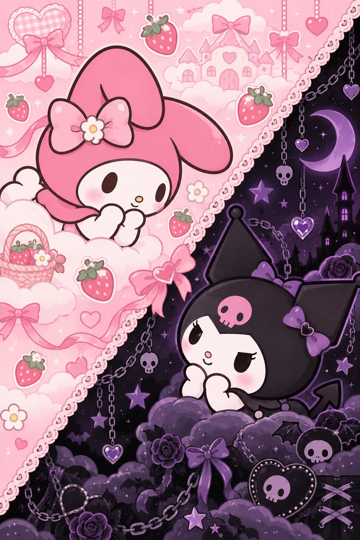 Sanrio Wall Poster — Melody vs Kuromi
